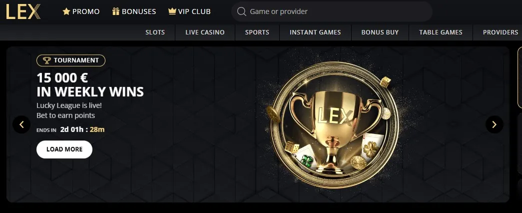 lex--casino 225% 550 gratis spins